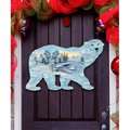 Kd Americana Polar Bear Scenic Wooden Decorative Door Hanger KD1800223